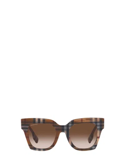 Burberry Kitty Be4364 396713 Butterfly Sunglasses In Brown