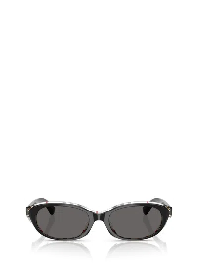 Burberry Be4447d Oval Sunglasses In Black Check