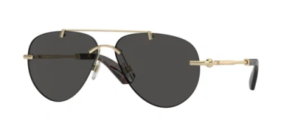 Pre-owned Burberry Sunglasses Be3151 110987 Gold Grey Woman In Gray