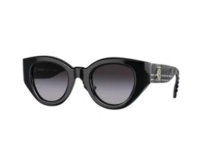 Pre-owned Burberry Sunglasses Be4390 Meadow 30018g Black Grey Woman In Gray
