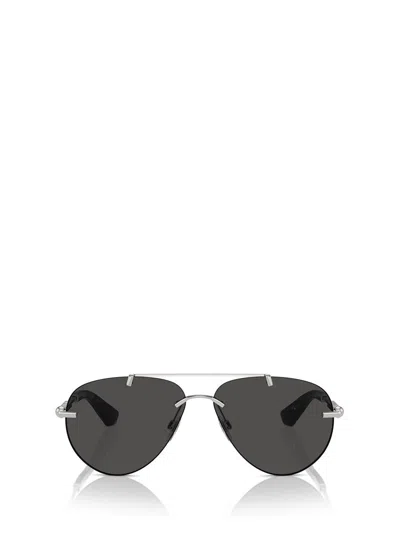Burberry Dark Grey Pilot Ladies Sunglasses Be3151 110987 60 In Metallic