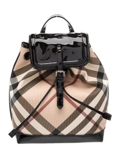 Pre-owned Burberry Super Nova Check Backpack In Neutral