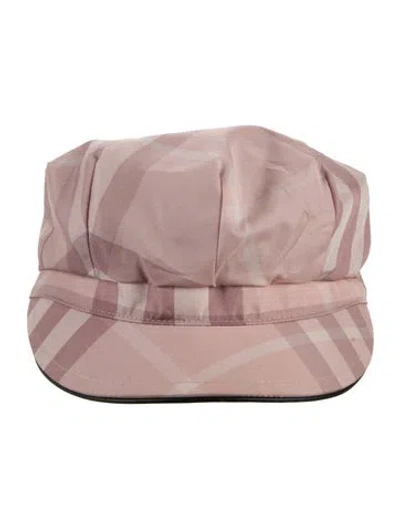 Pre-owned Burberry Super Nova Check Cap In Pink