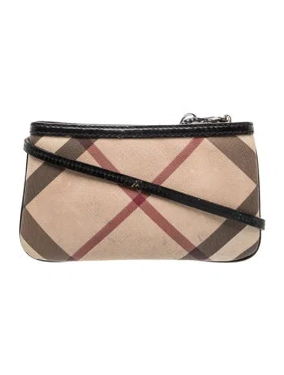 Pre-owned Burberry Super Nova Check Minaudière In Brown