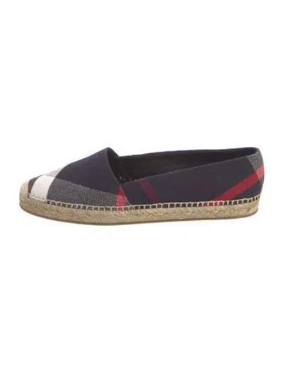 Pre-owned Burberry Super Nova Check Pattern Canvas Espadrilles In Blue