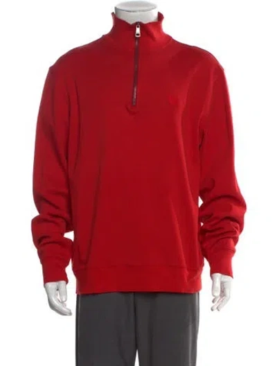 Pre-owned Burberry Super Nova Check Pattern Crew Neck Polo Shirt In Red