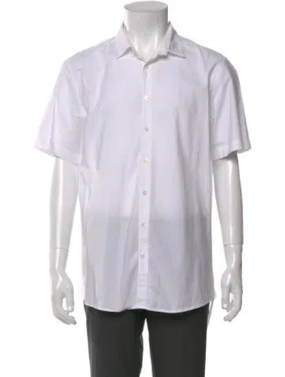 Pre-owned Burberry Super Nova Check Pattern Long Sleeve Dress Shirt In White