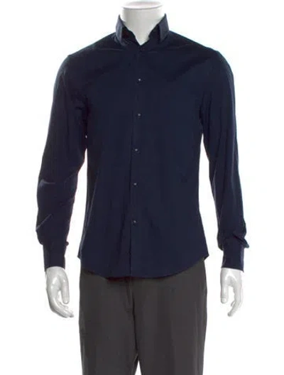 Pre-owned Burberry Super Nova Check Pattern Long Sleeve Shirt In Blue