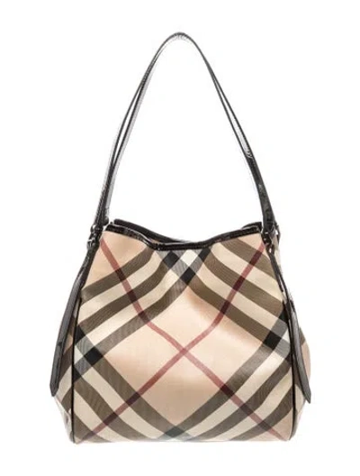 Pre-owned Burberry Super Nova Check Shoulder Bag In Neutral