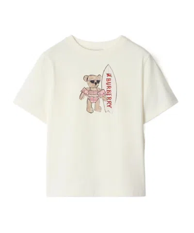 Burberry Babies' Surfer Bear Cotton T-shirt In Neutral