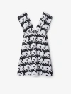 Burberry Swan Cotton Dress In Monochrome