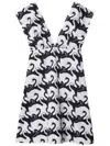 Burberry Swan Cotton Dress In White