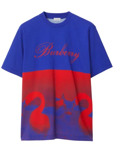 Burberry Swan Print T-shirt In Pillar