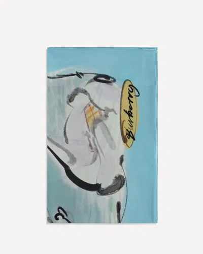 Burberry Swan Lake Silk Scarf In Multi