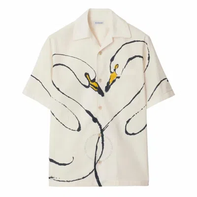 Burberry Swan Print Button Down Shirt