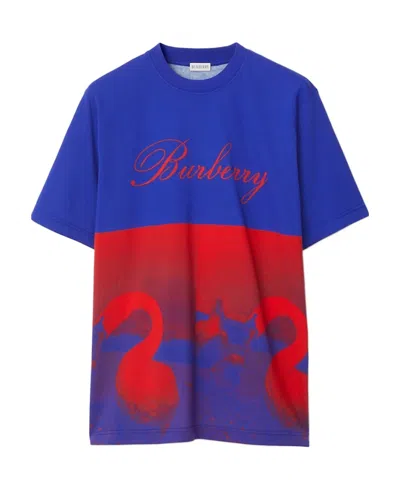 BURBERRY BURBERRY SWAN-PRINTED TWO-TONED T-SHIRT