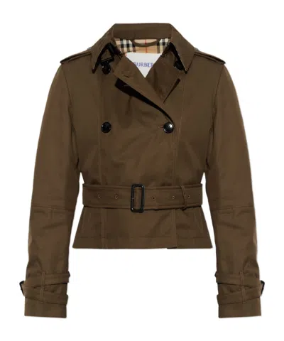 Burberry Long-sleeved Casual Jacket In Brown