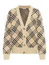 Burberry Checked V-neck Buttoned Cardigan