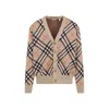Burberry Crew Neck Cashmere Sweater With Textured Knit In Beige
