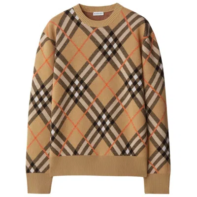 Burberry Nova Check Long-sleeve Jumper In Brown