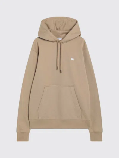 Burberry Knight Stamp Hoodie With Front Pocket In Nude
