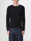 Burberry Crew Neck Knitwear With Distinctive Patterned Collar In Black