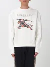 Burberry Crewneck Cotton Sweatshirt With Cross Stitch Ekd In White