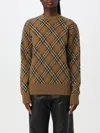Burberry Brown Check Jumper In Wool And Mohair In Braun