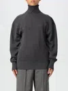 Burberry Ribbed High Neck Knitwear With Long Sleeves In Grau