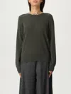 Burberry Ribbed-neck Sweater With Distinctive Check Detail In Green