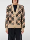 Burberry Check Jacquard Cashmere Cardigan In Sand