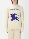 Burberry Ekd Intarsia Knit Wool Sweater In Weiss