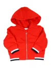 Burberry Sweatshirt With Hood And Zip Closure In Cotton Jersey With University Logo Lettering Prints On The B In Red