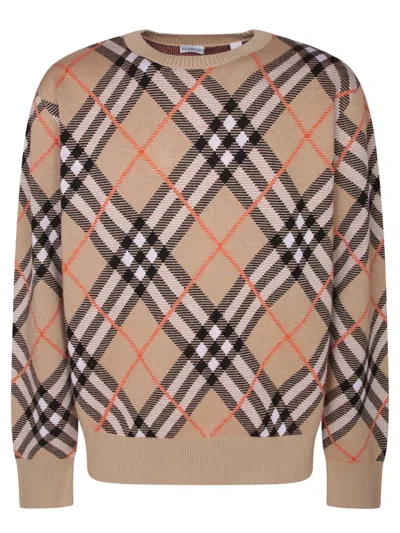 Burberry Sweater In Sand Ip Check