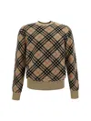 Burberry Cashmere Crewneck Sweater In Sand Ip Check