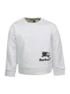 Burberry Long-sleeved Crew-neck Sweatshirt In Fine Cotton With Logo On The Front In White