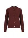 Burberry Ekd Cashmere Cardigan In Red