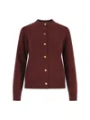 Burberry Ekd Cashmere Cardigan In Red