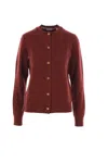 Burberry Ekd Cashmere Cardigan In Red