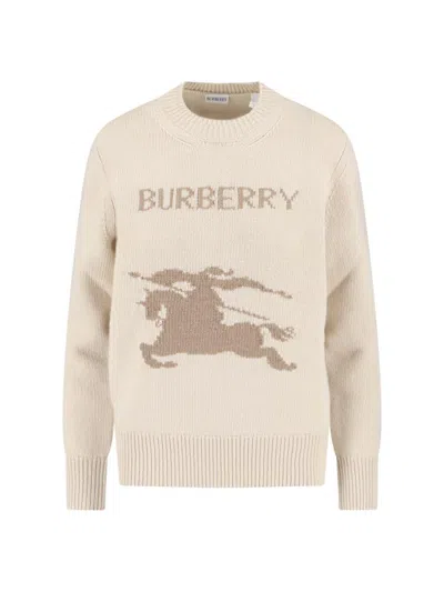 Burberry Wool And Cashmere Sweater In Neutral