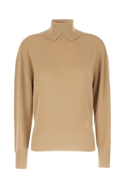 Burberry Beige Wool Sweater In Flax