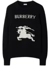 Burberry Cashmere Sweater With Bold Horse Graphic And Crew Neck In Black
