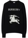 Burberry Cashmere Sweater With Bold Horse Graphic And Crew Neck In Black
