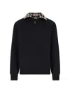 Burberry Mens Logo-embroidered Funnel-neck Cotton Sweatshirt Black Xl In Black