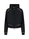 Burberry Women Cotton Blend Zipped Hoodie In Black