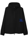 Burberry Raincoat With Elastic Cuffs And High Collar In Black