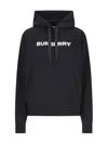 Burberry Poulter Hoodie With Logo Print In Black