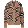 Burberry Checkered Wool-mohair Blend Cardigan In Brown