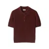 Burberry Bordeaux Wool Polo Shirt In Brown