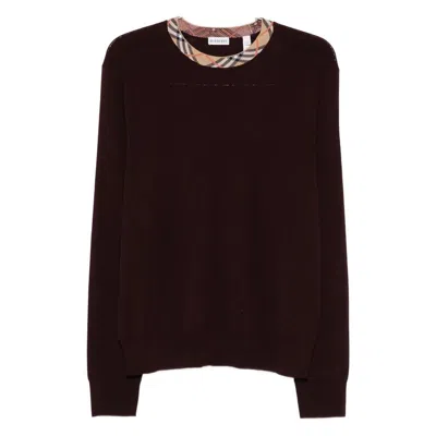 Burberry Long-sleeved Sweater In Red